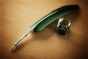 feather ink writing